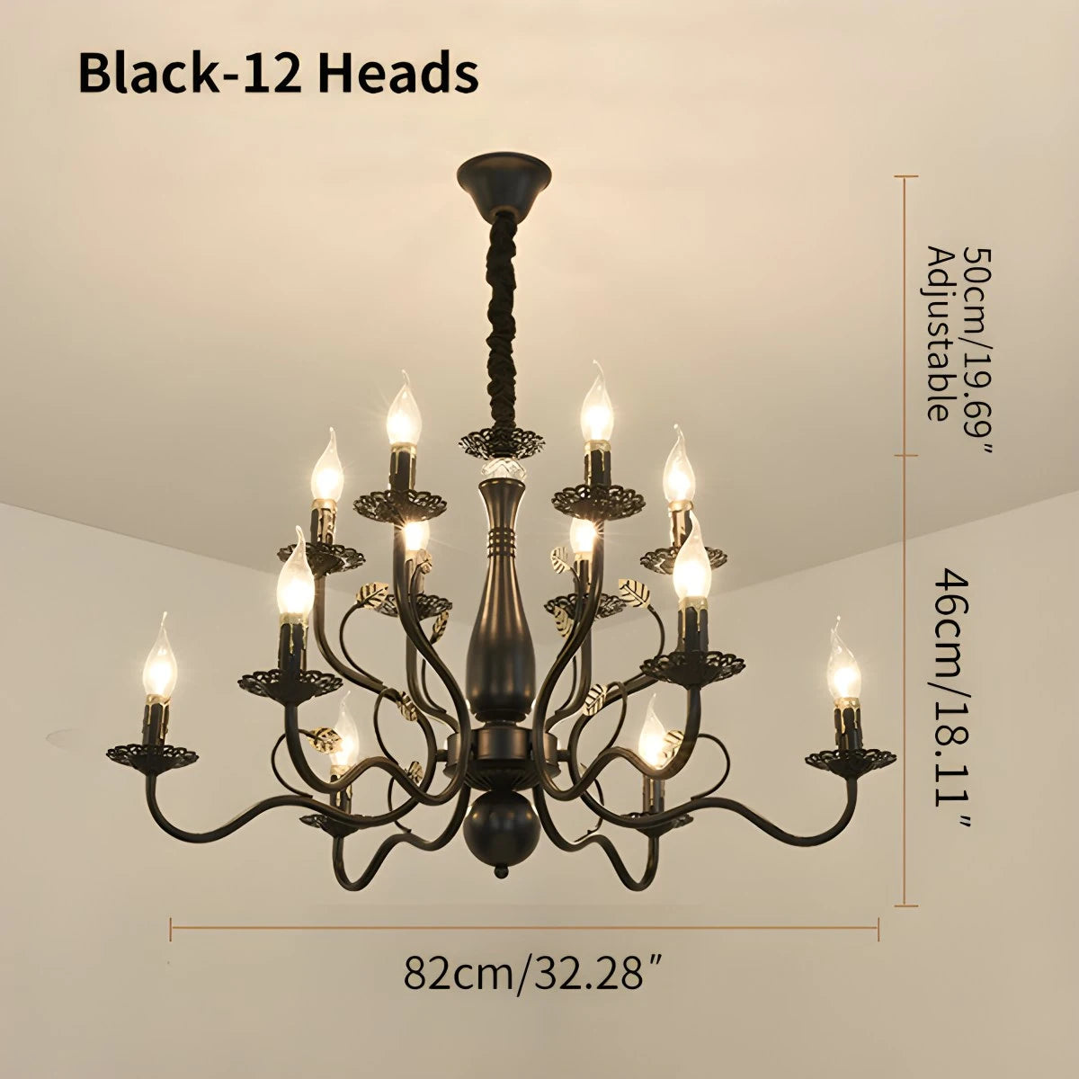 Antizer Double Layered Candle Chandelier for Dining Room