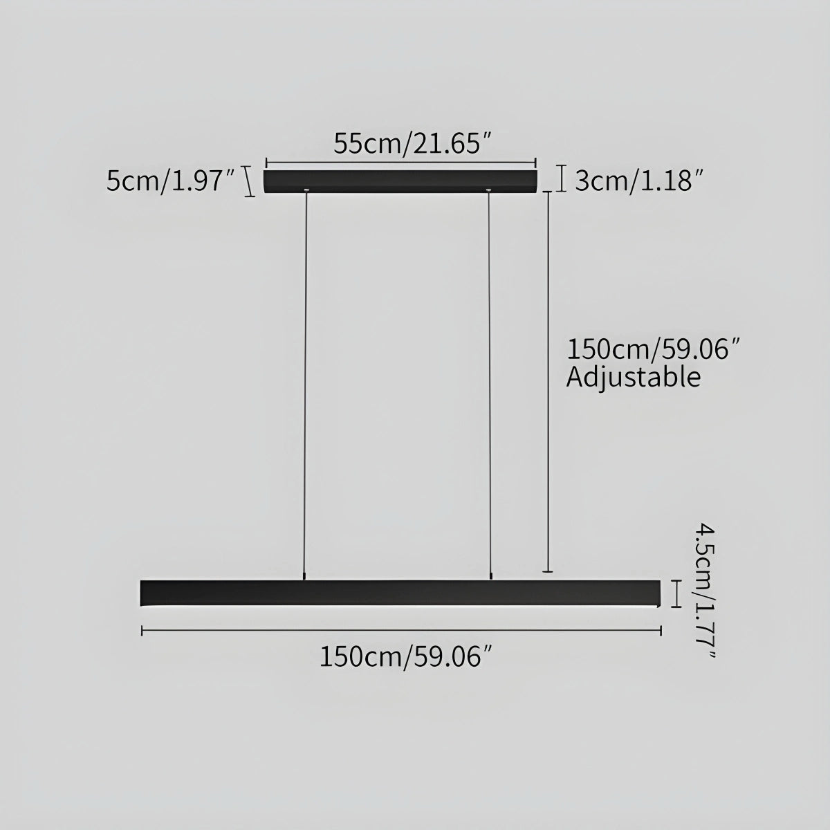Antizer Modern Linear Pendant Light  for Kitchen Island