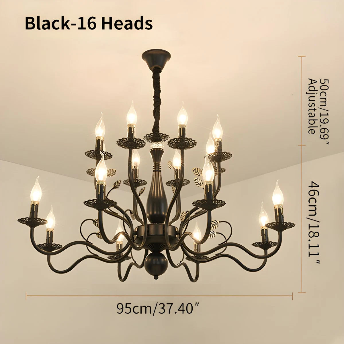 Antizer Double Layered Candle Chandelier for Dining Room