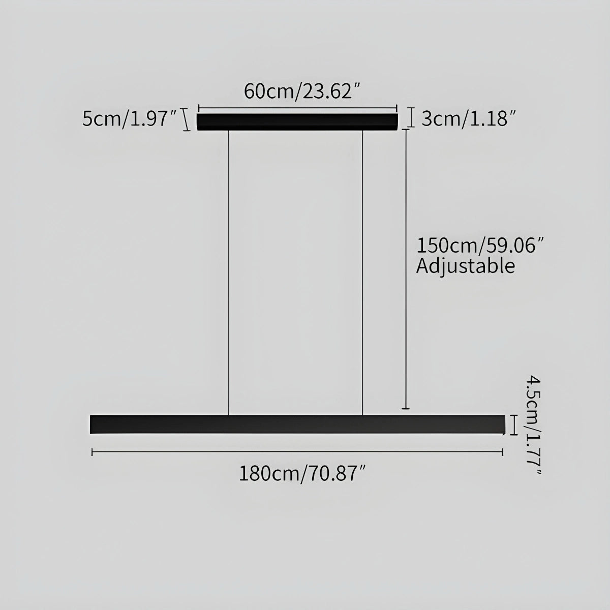 Antizer Modern Linear Pendant Light  for Kitchen Island