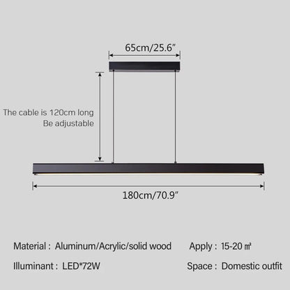 Antizer Nordic LED Linear Pendant Light for Kitchen Island