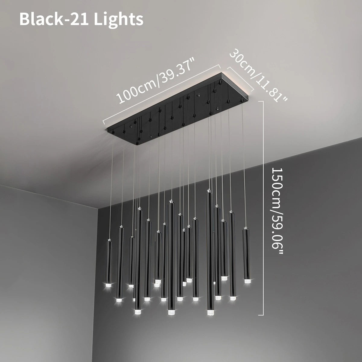 Antizer Modern Luxury Large Long Cylindrical Chandelier
