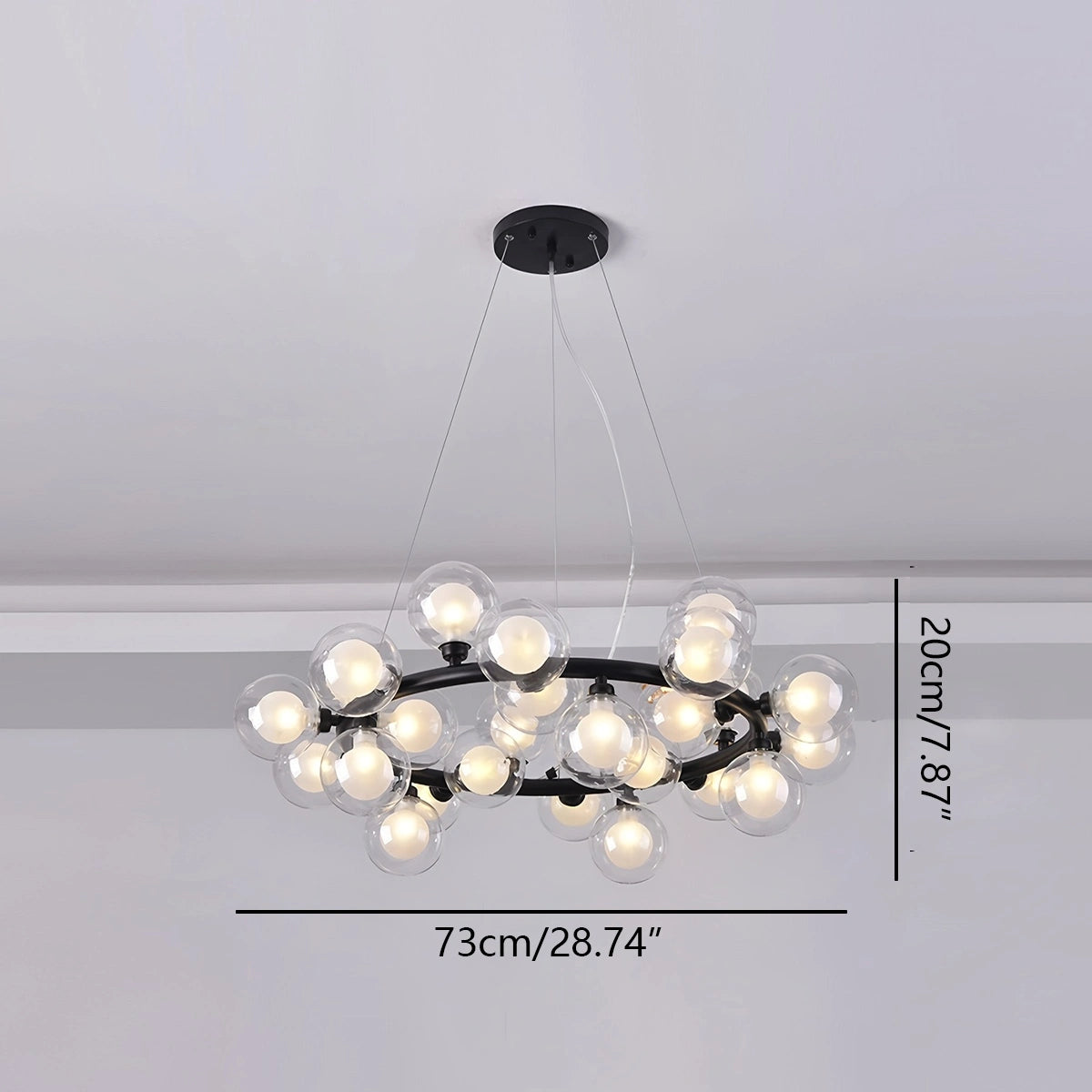Antizer Nur Bubble Glass Chandelier for Living Room
