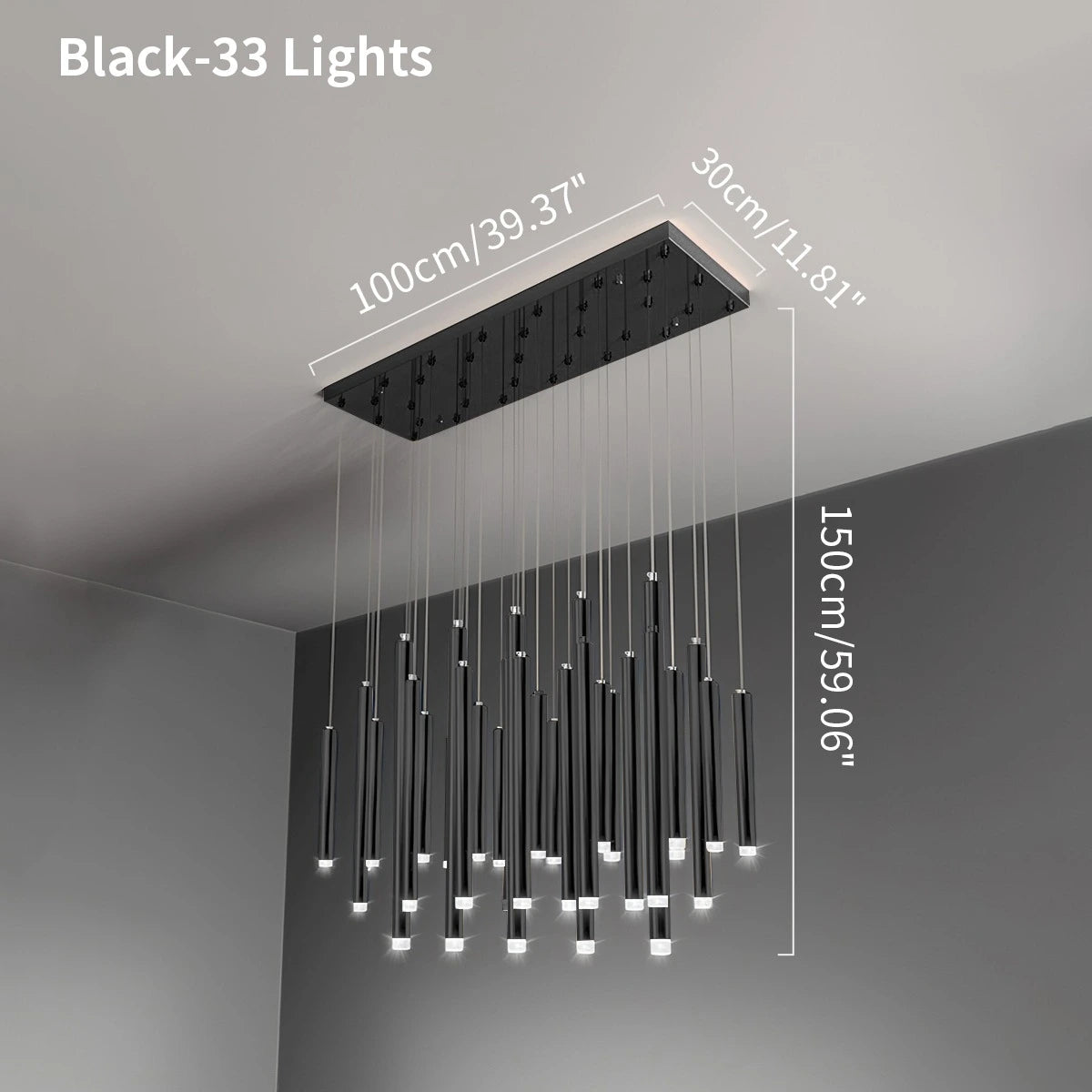 Antizer Modern Luxury Large Long Cylindrical Chandelier