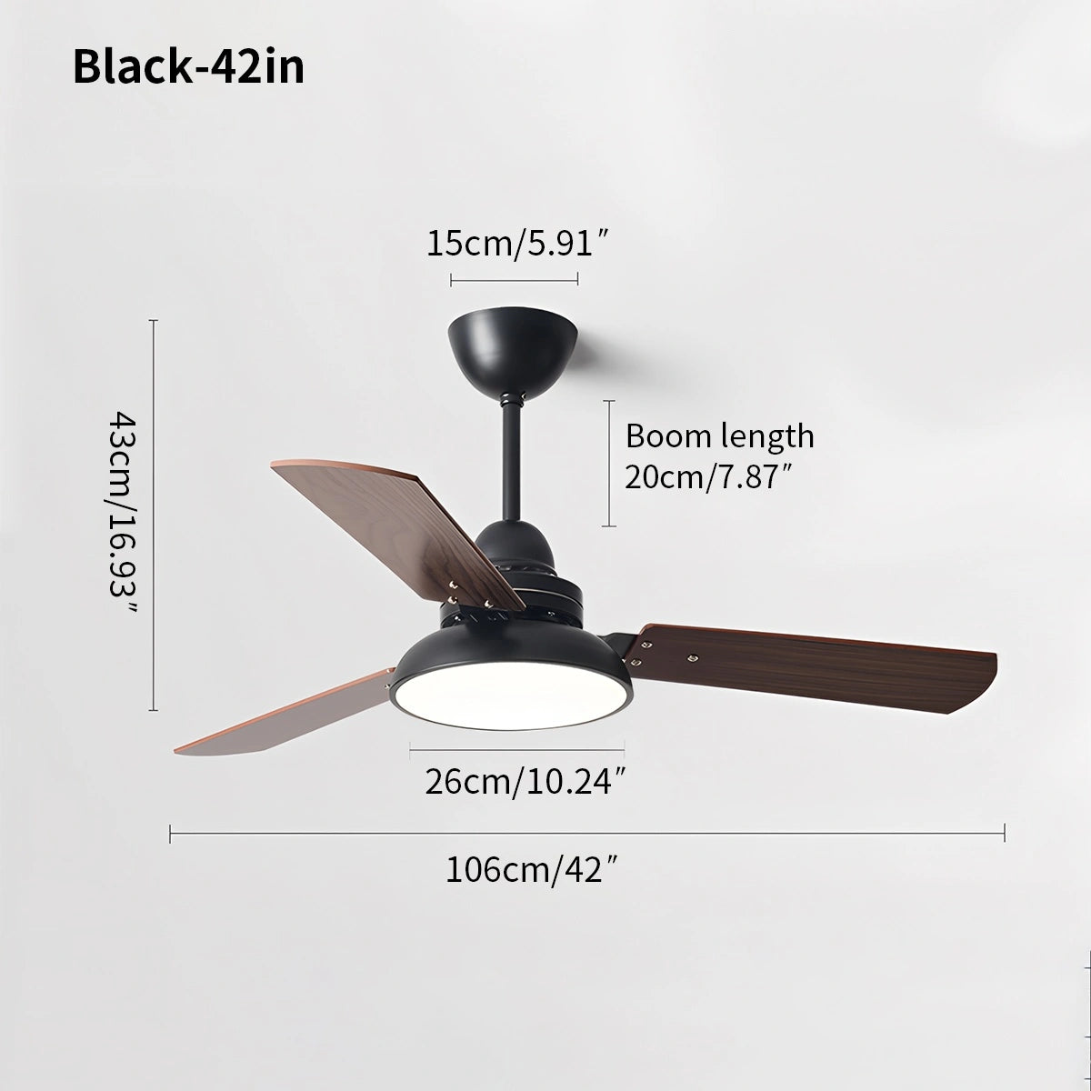 Antizer Modern Minimalist Three Leaf Ceiling Fan Light