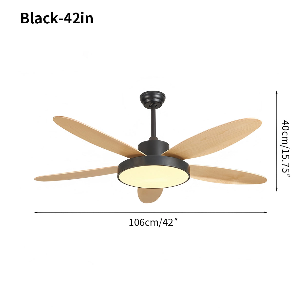 Antizer 5 Blade Modern Ceiling Fan Lamp for Living Room