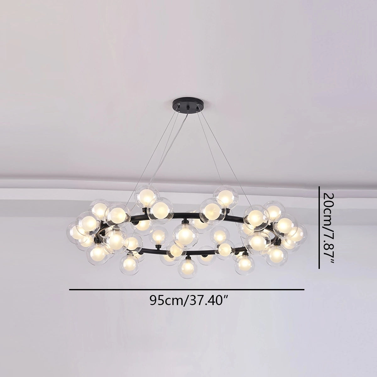 Antizer Nur Bubble Glass Chandelier for Living Room