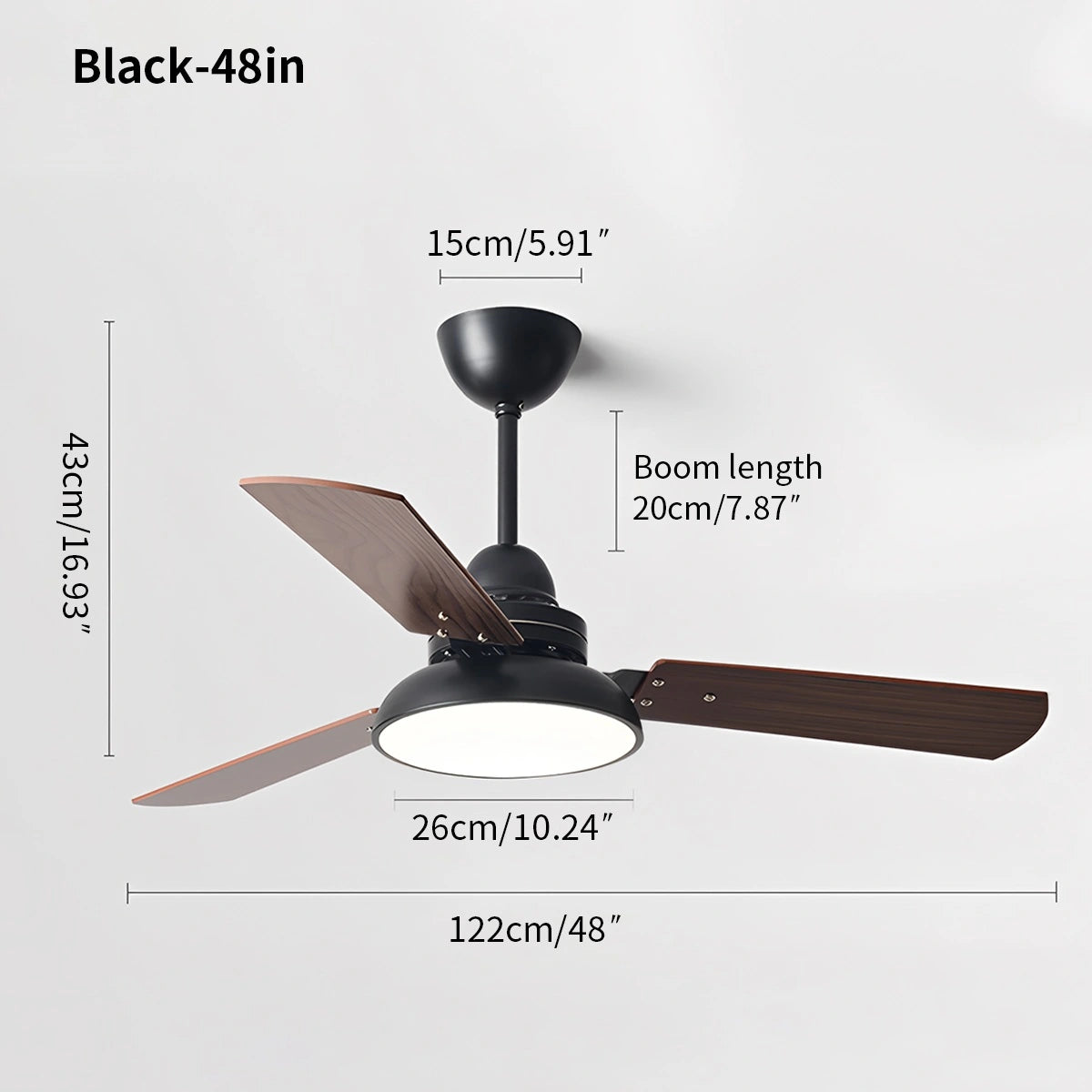 Antizer Modern Minimalist Three Leaf Ceiling Fan Light
