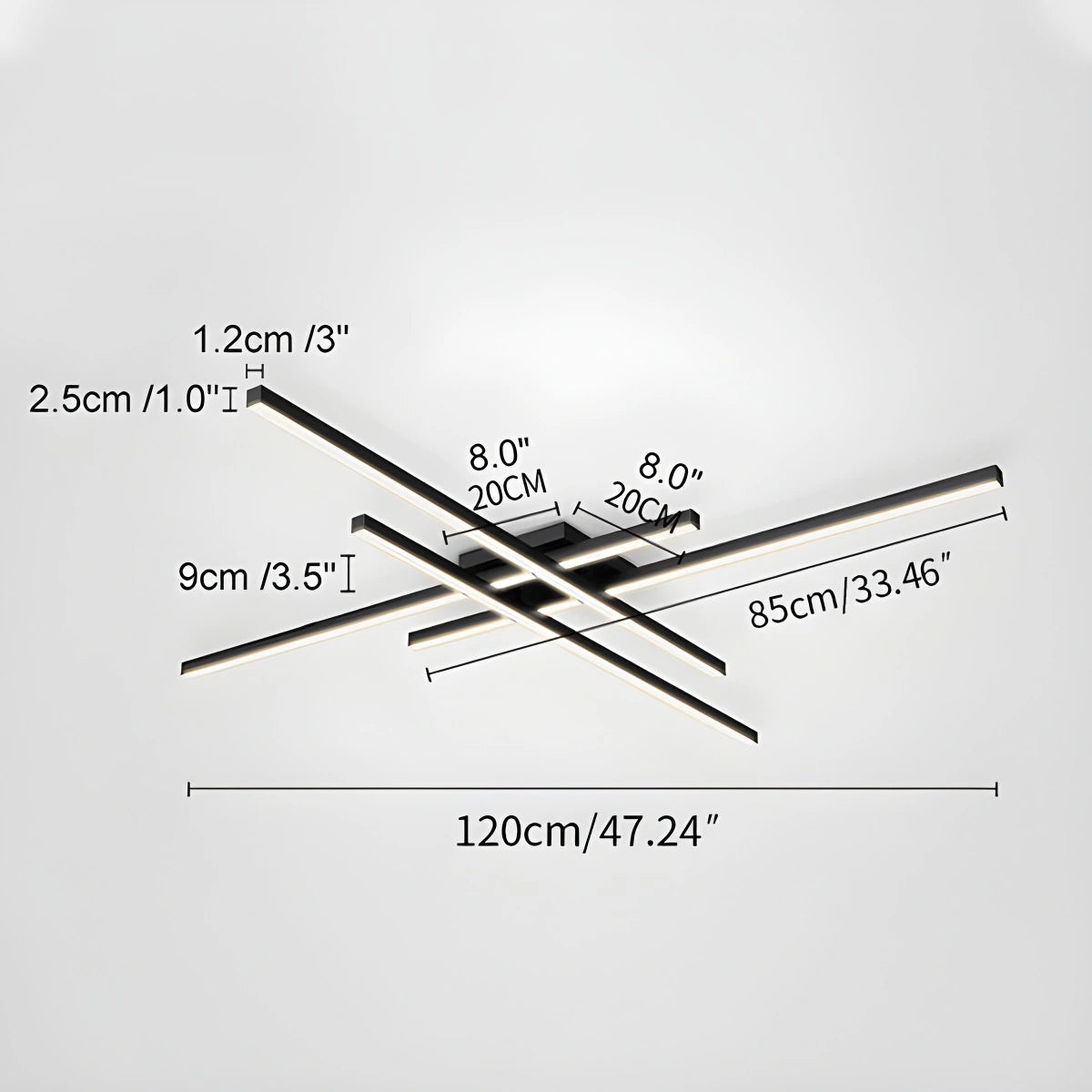 Antizer Modern LED Minimalist Line Ceiling Light