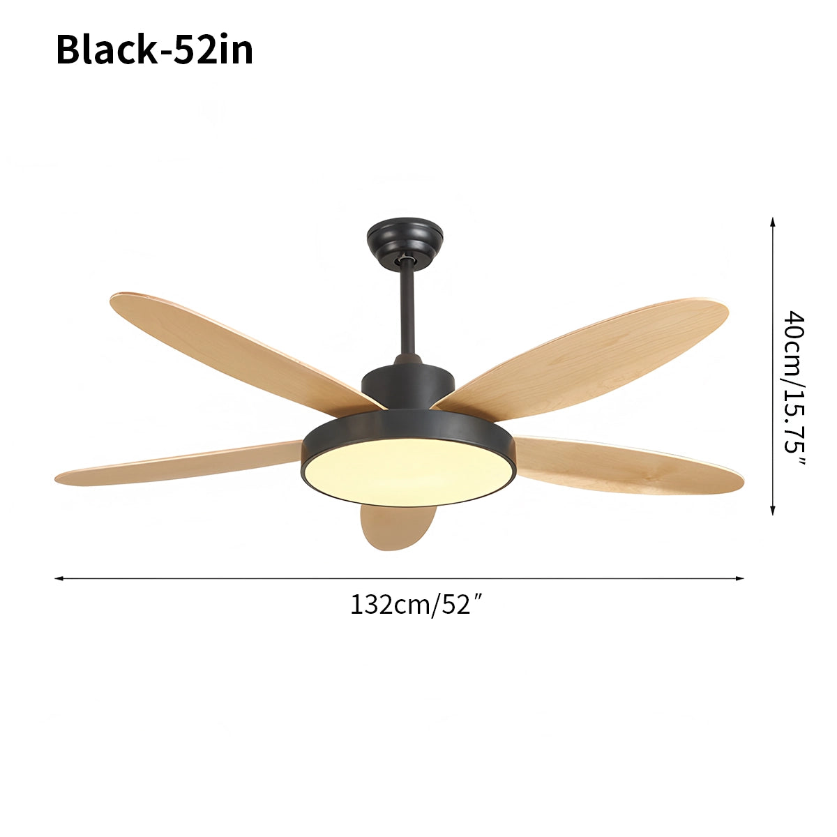 Antizer 5 Blade Modern Ceiling Fan Lamp for Living Room
