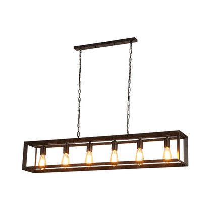 Antizer Rectangular Brass Pendant Lights for Dining Room