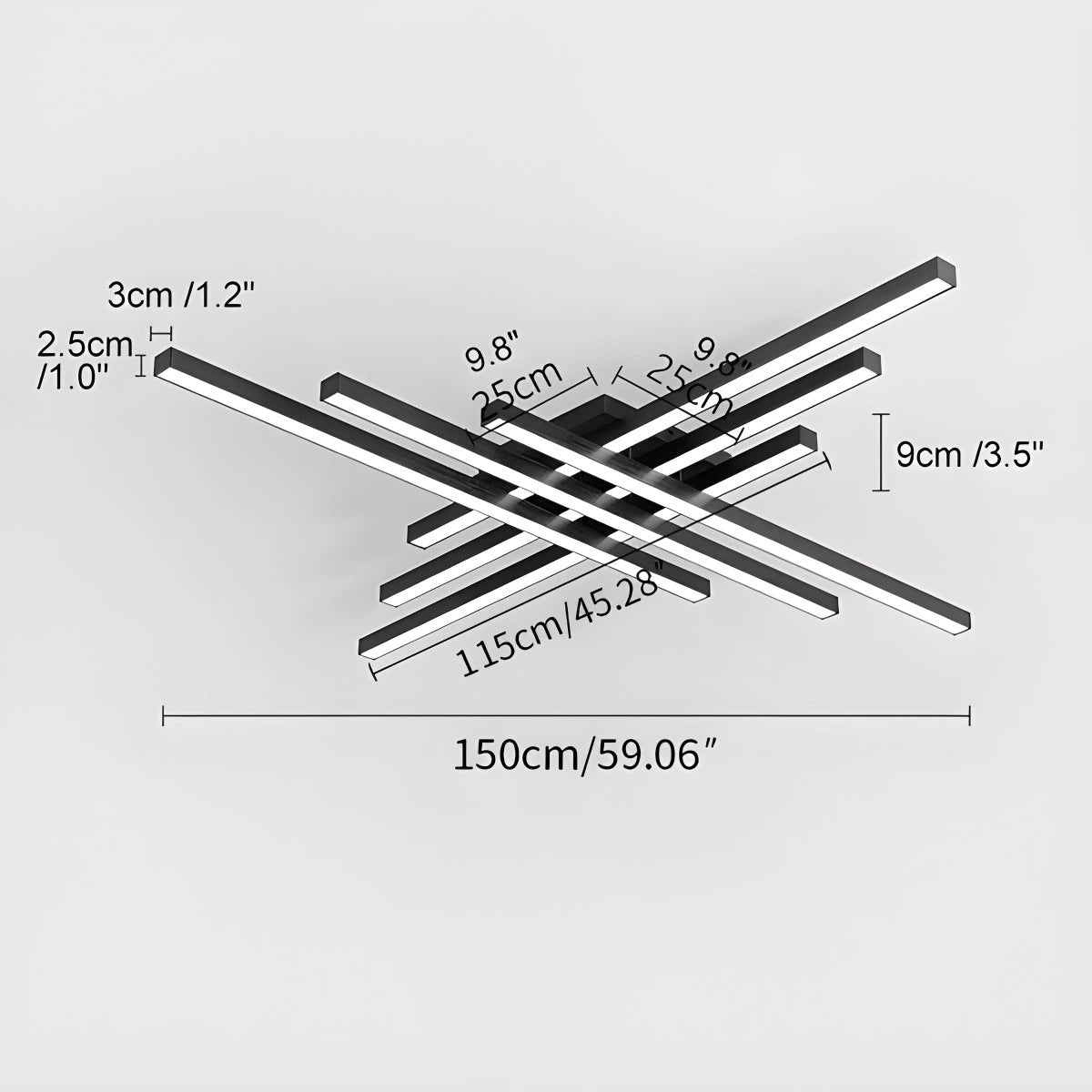Antizer Modern LED Minimalist Line Ceiling Light
