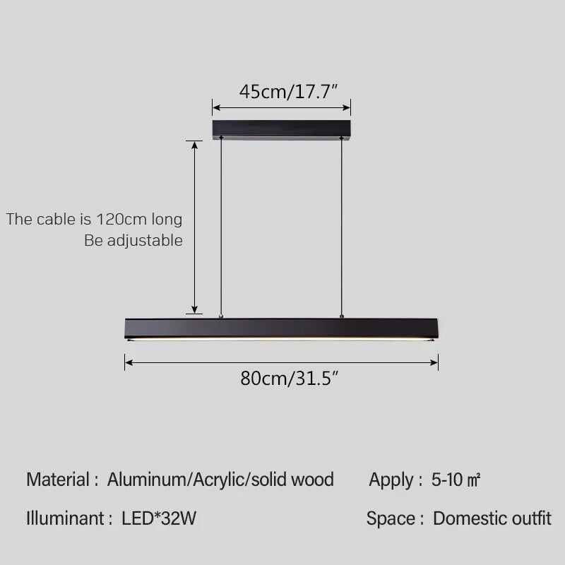 Nordic LED Linear Pendant Light