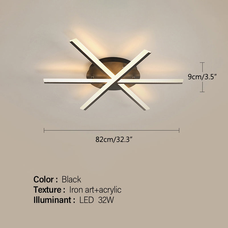 LED Strip Fan-Shaped Ceiling Lamp