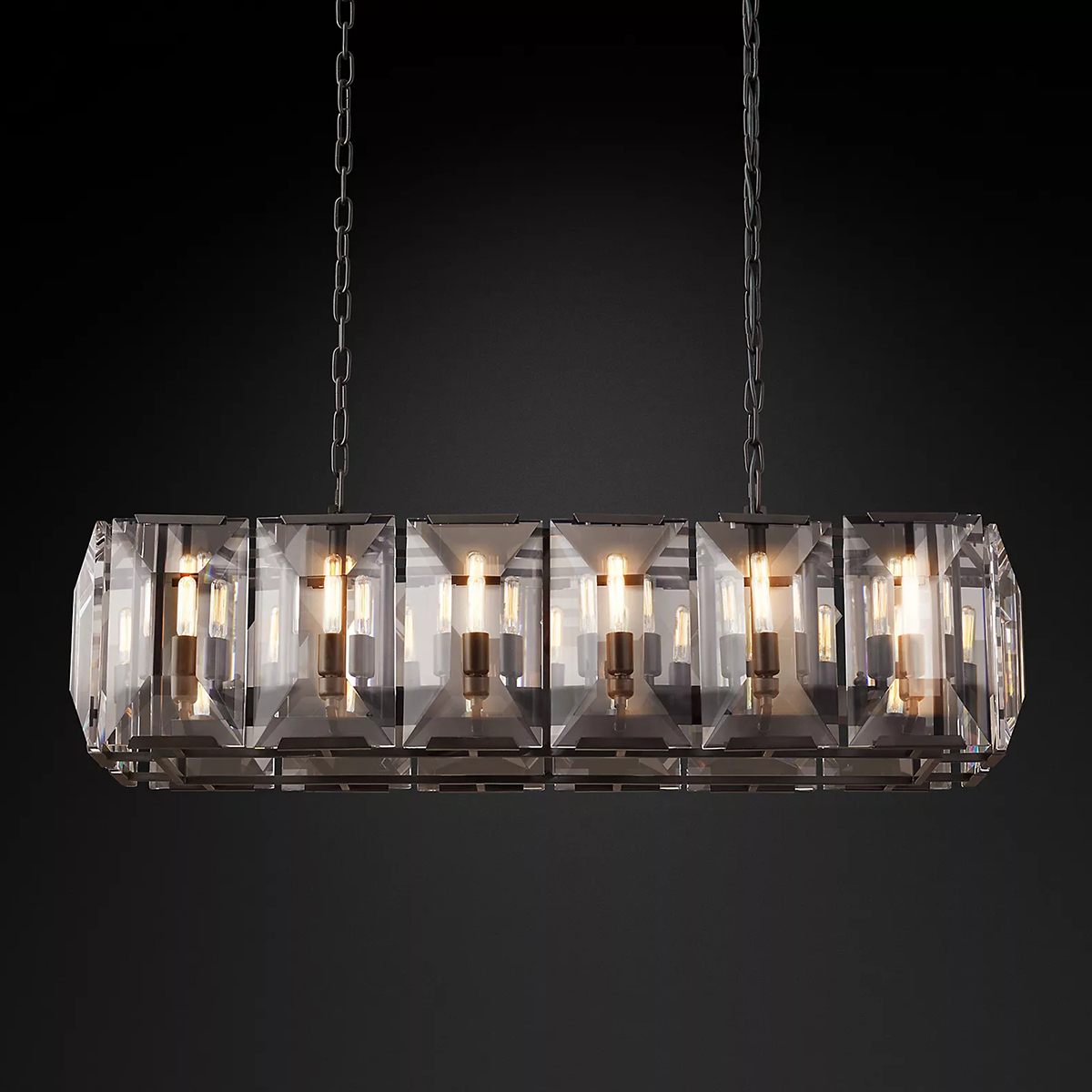 Rectangular Glass Chandelier