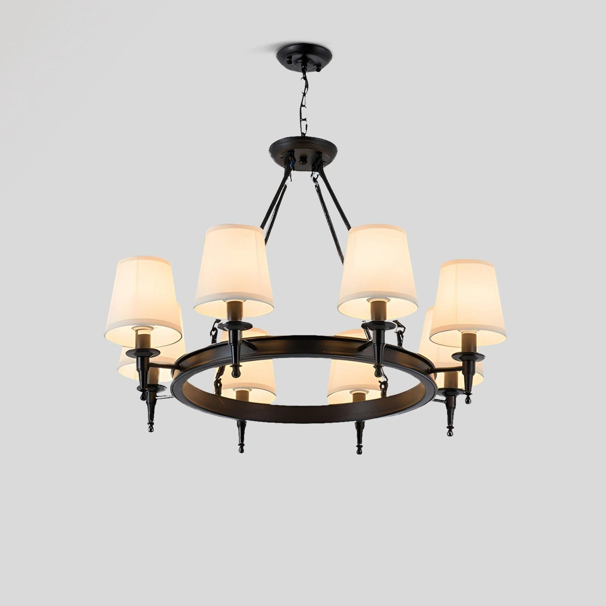 Antizer Vintage Ring Metal Fabric Chandelier