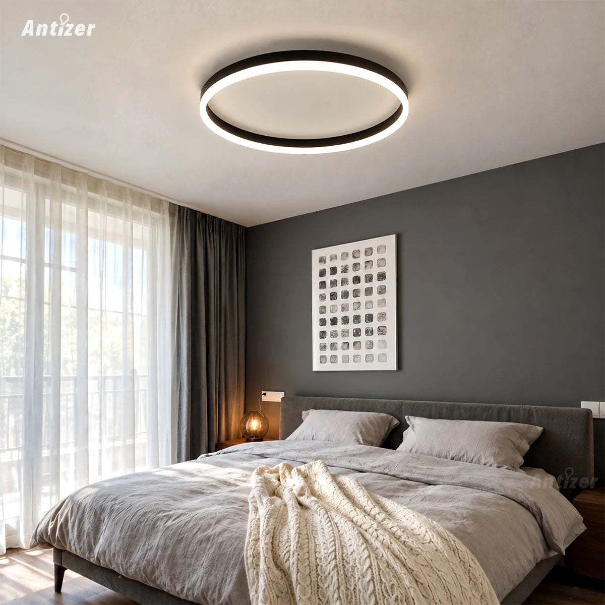 Lámpara de techo LED circular nórdica Antizer para dormitorio