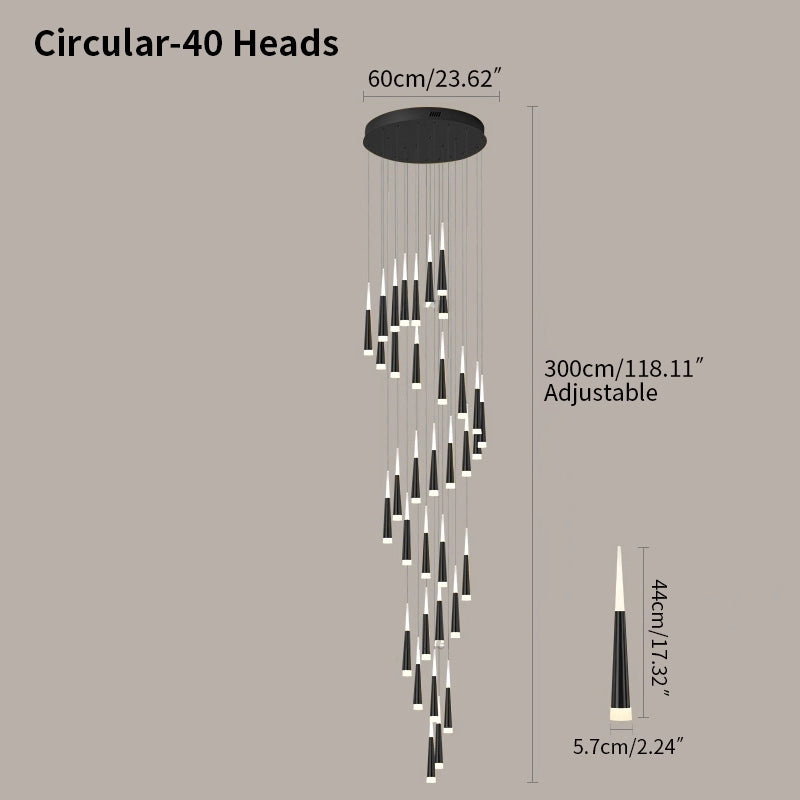 Antizer Meteor Shower Chandelier for Staircase