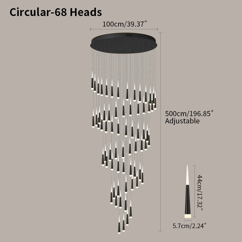 Antizer Meteor Shower Chandelier for Staircase