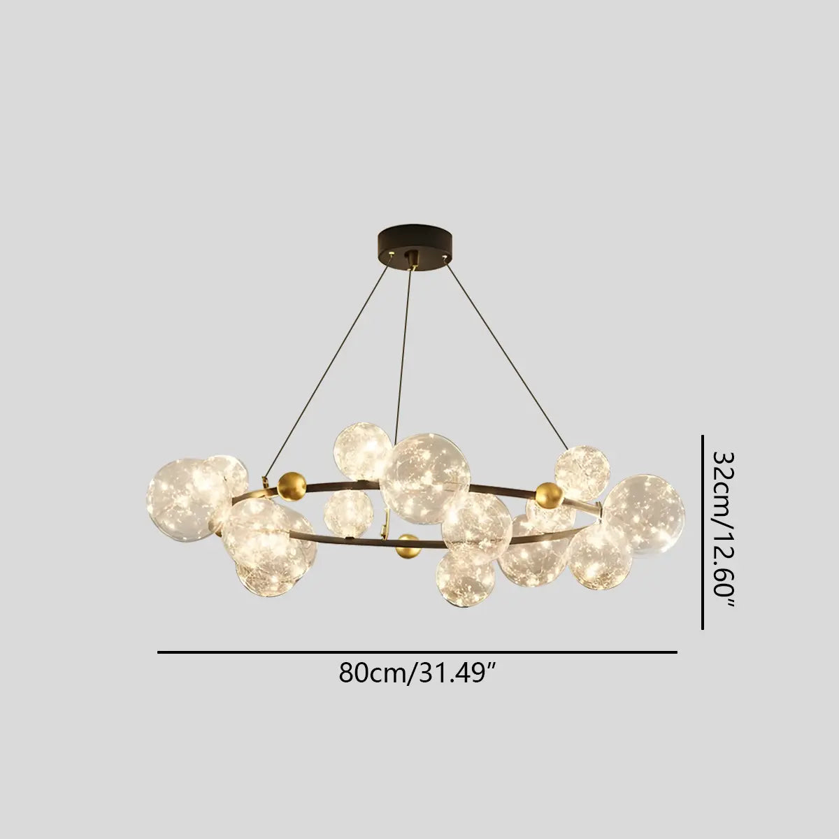 Antizer Robina Bubble Glass Chandelier for Living Room