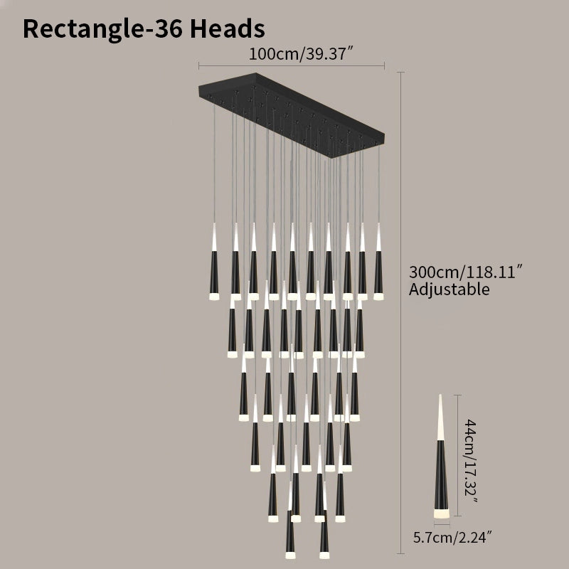 Antizer Meteor Shower Chandelier for Staircase