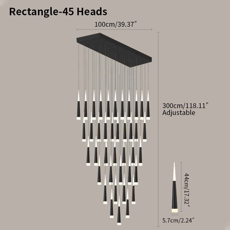 Antizer Meteor Shower Chandelier for Staircase