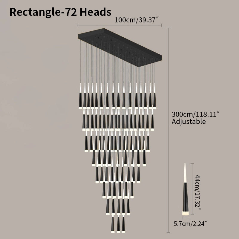 Antizer Meteor Shower Chandelier for Staircase