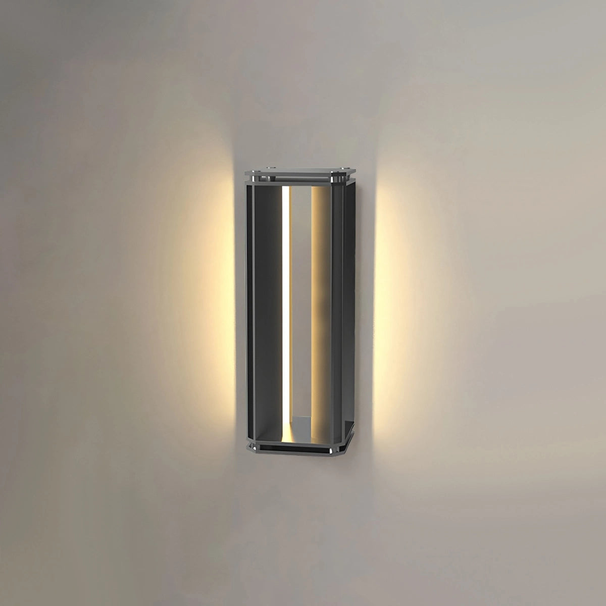 Antizer Modern Geometric Outdoor Waterproof Wall Lamp Black Rectangle
