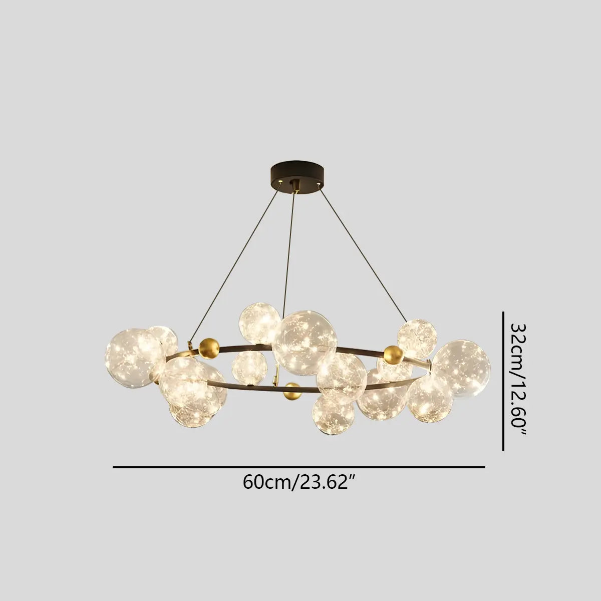 Antizer Robina Bubble Glass Chandelier for Living Room