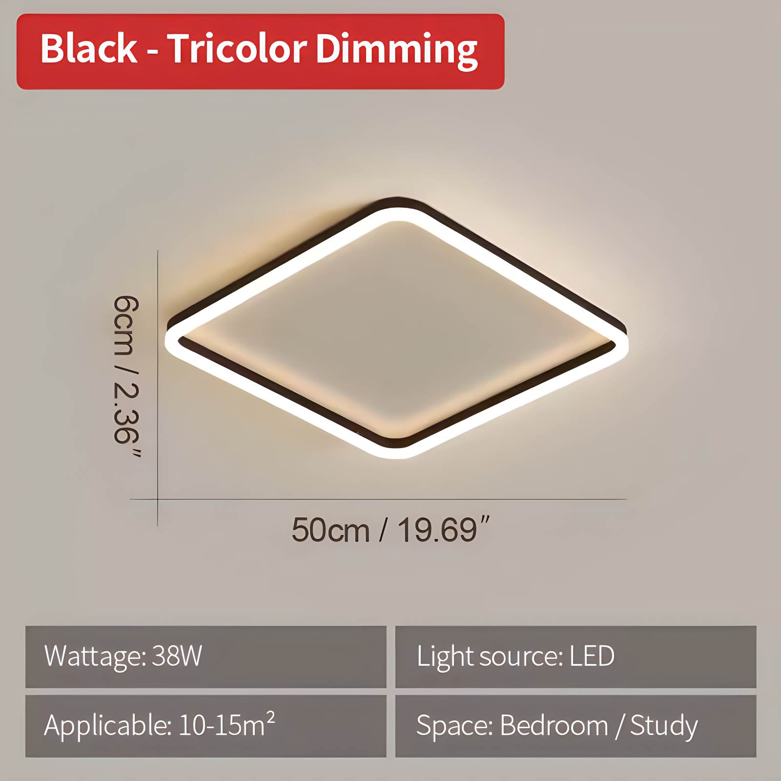 Antizer Modern Minimalism LED Square Ceiling Light