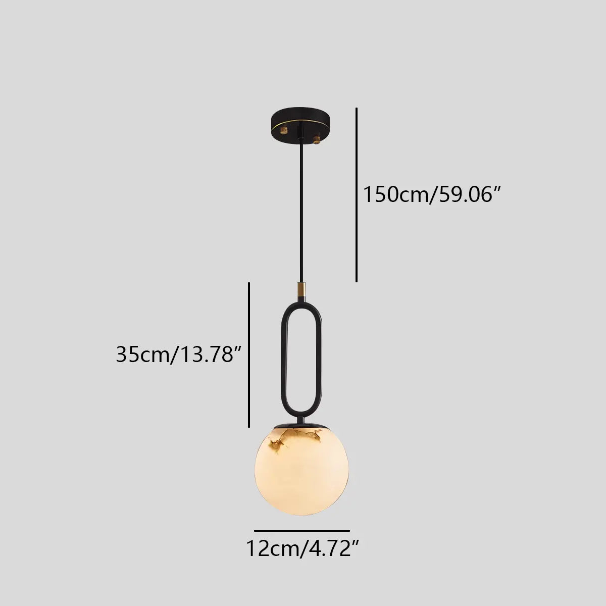 Antizer Gong Marble Globe Pendant Light for Bedroom