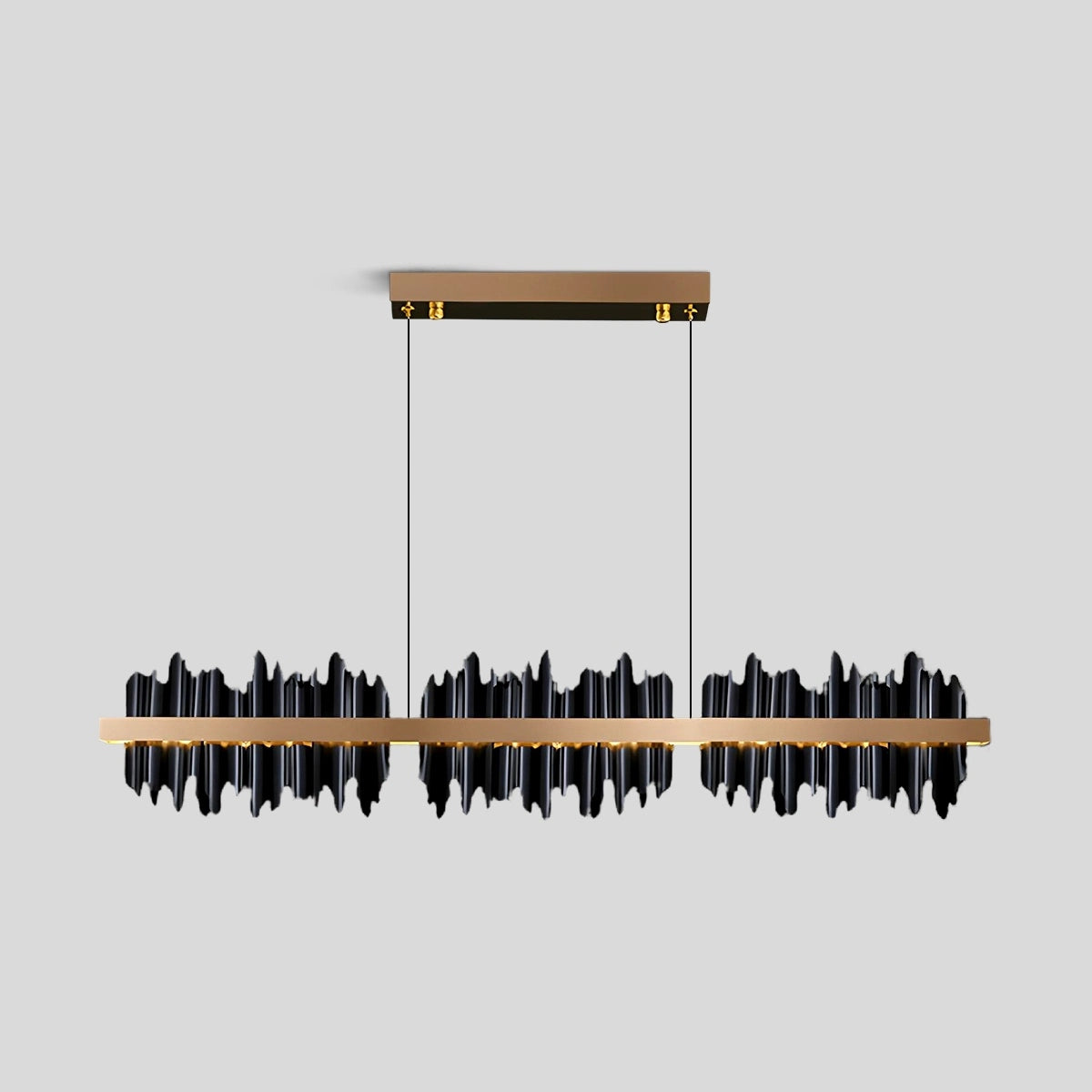 Antizer Iceberg Linear Chandelier-Black & Gold