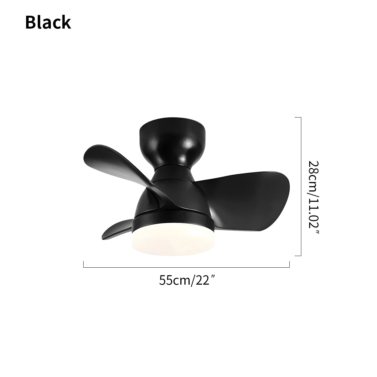 Antizer Small Flush Mount Ceiling Fan with Light