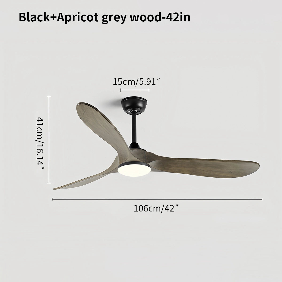 Antizer Nordic Solid Wood Ceiling Fan with Light