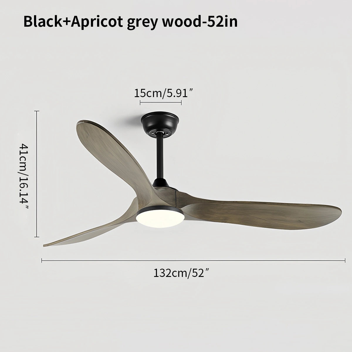 Antizer Nordic Solid Wood Ceiling Fan with Light