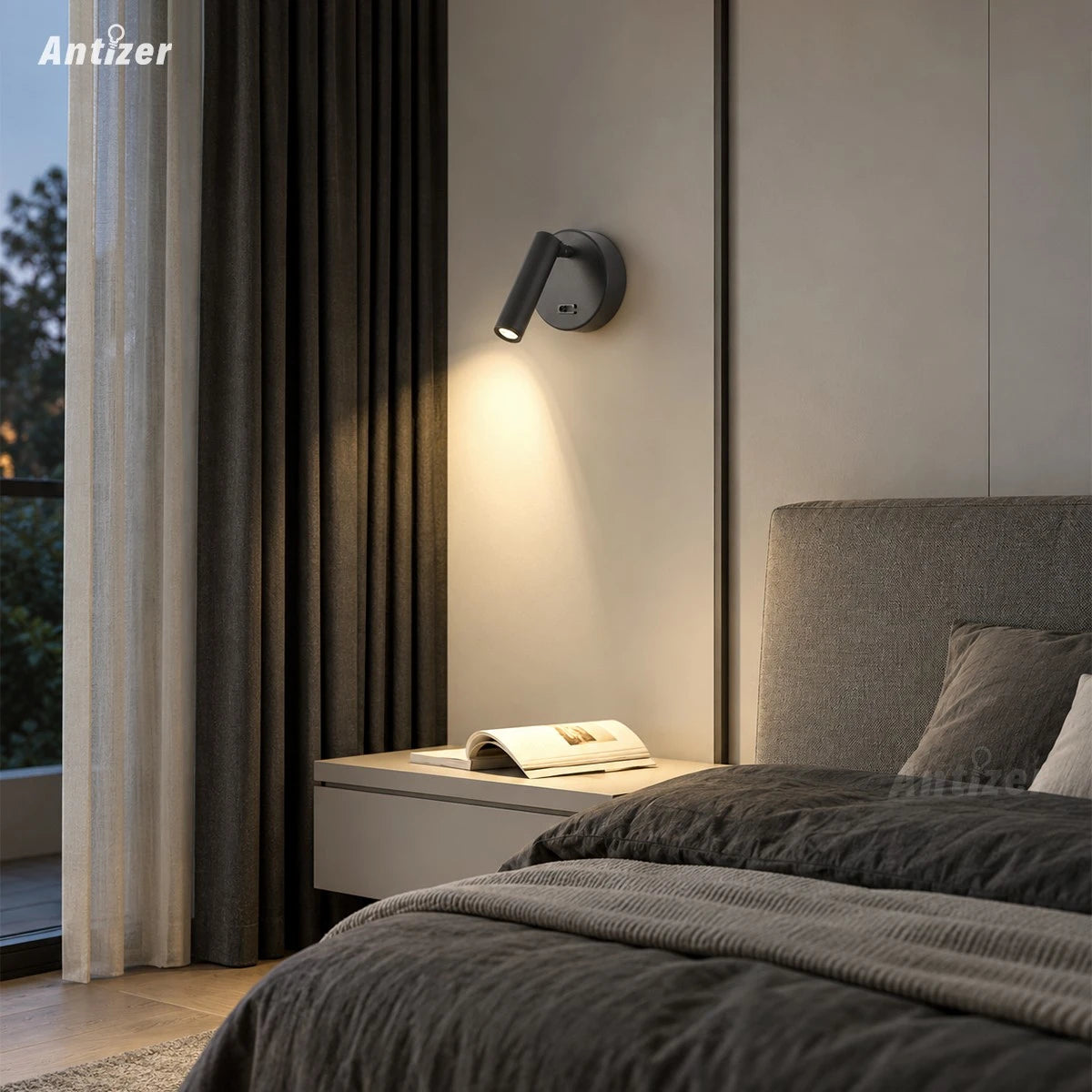 Antizer Aplique y Foco Nórdico Minimalista para Dormitorio