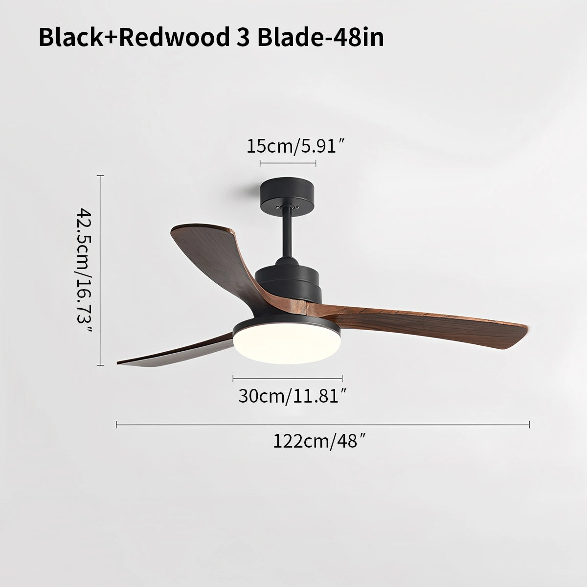 Antizer High Wind Solid Wood Ceiling Fan Light