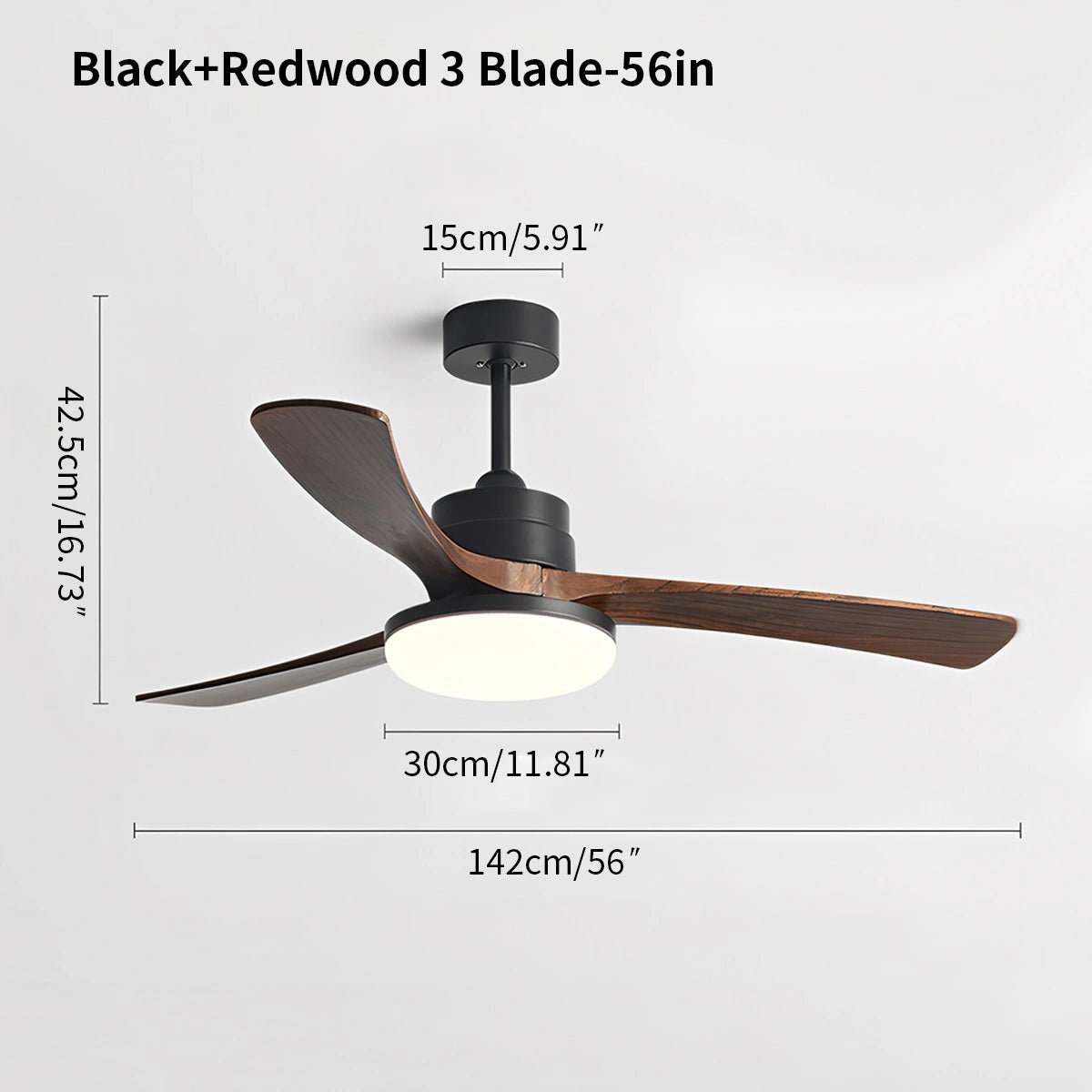 Antizer High Wind Solid Wood Ceiling Fan Light