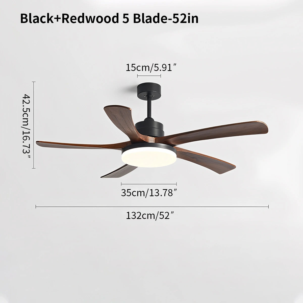 Antizer High Wind Solid Wood Ceiling Fan Light