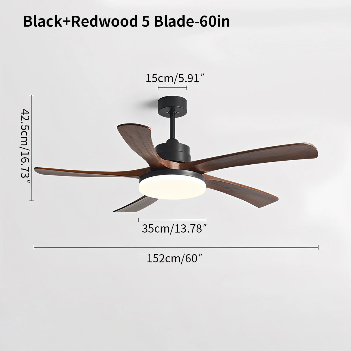 Antizer High Wind Solid Wood Ceiling Fan Light