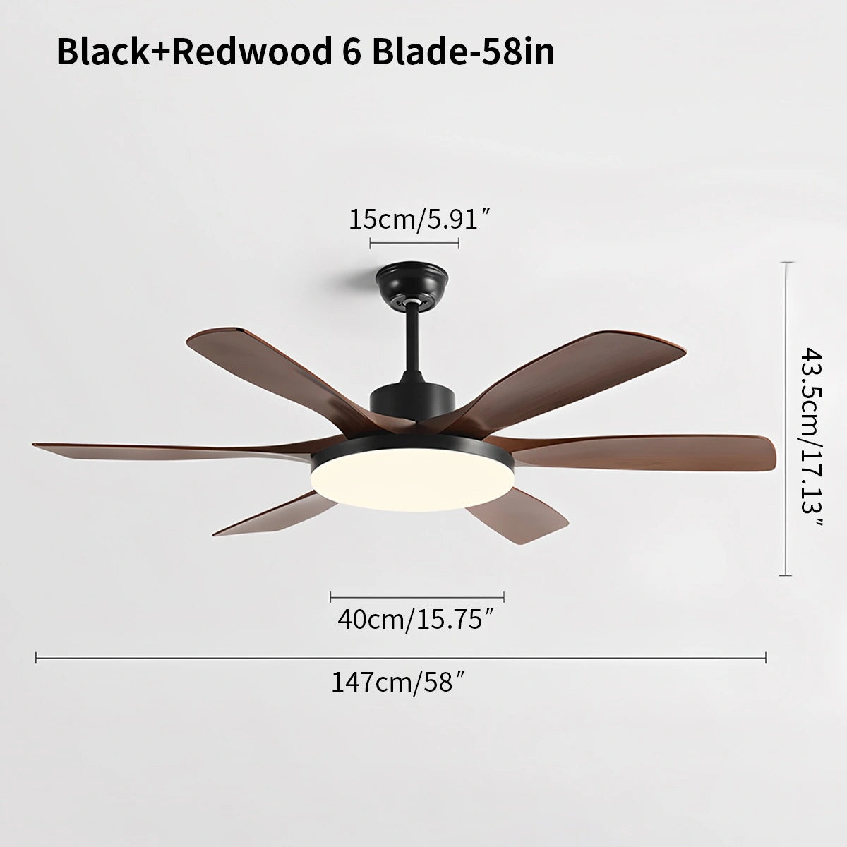 Antizer Living Room 6-Leaf Ceiling Fan Light
