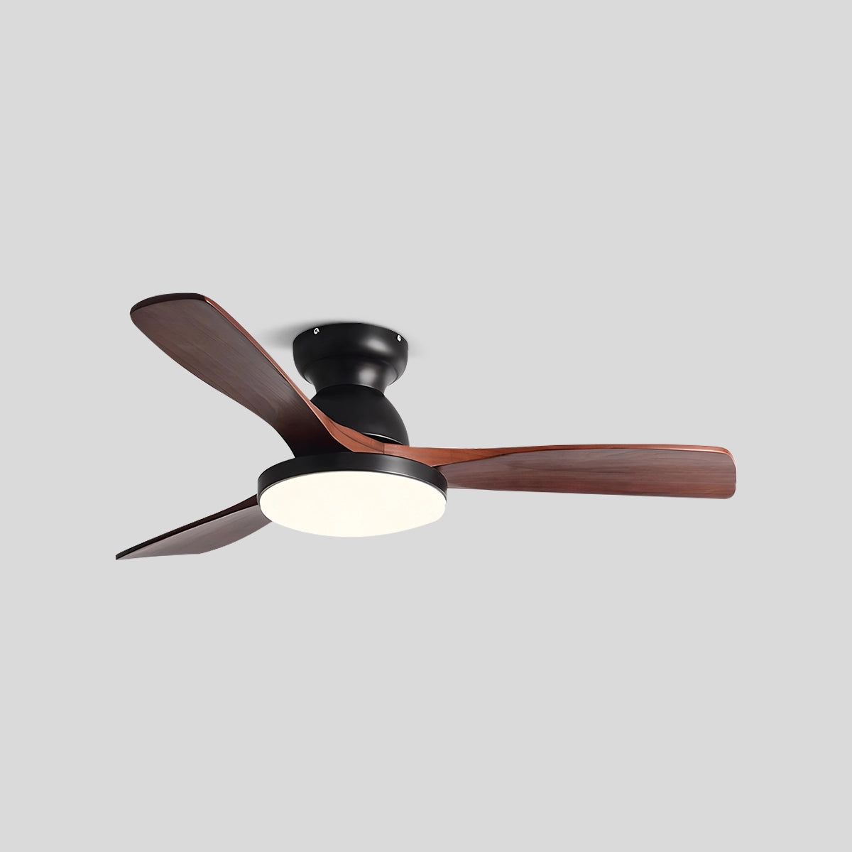 Antizer Vintage 3-leaf Solid Wood Ceiling Fan Lamp