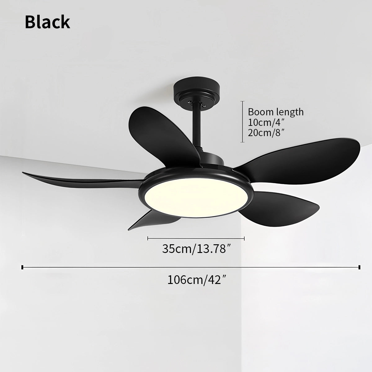 Antizer 5-Blade Wood Ceiling Fan with Light for Living Room