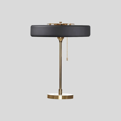 Antizer Mid-Century Round Table Lamp with Pull Chain