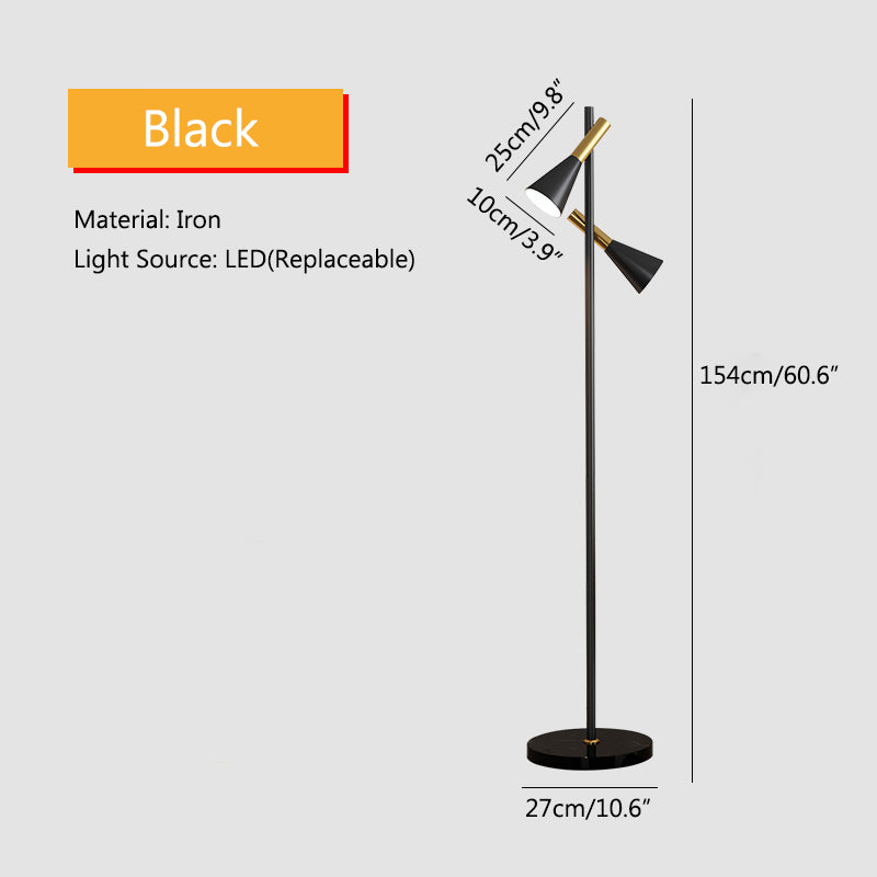 2-Bulb Adjustable Pole Floor Lamp