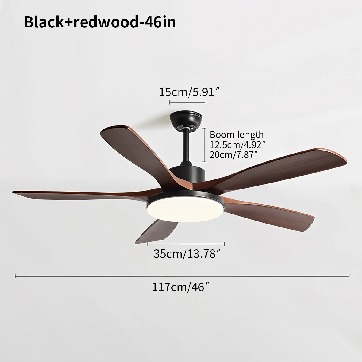 Antizer Living Room Minimalist Ceiling Fan with Light