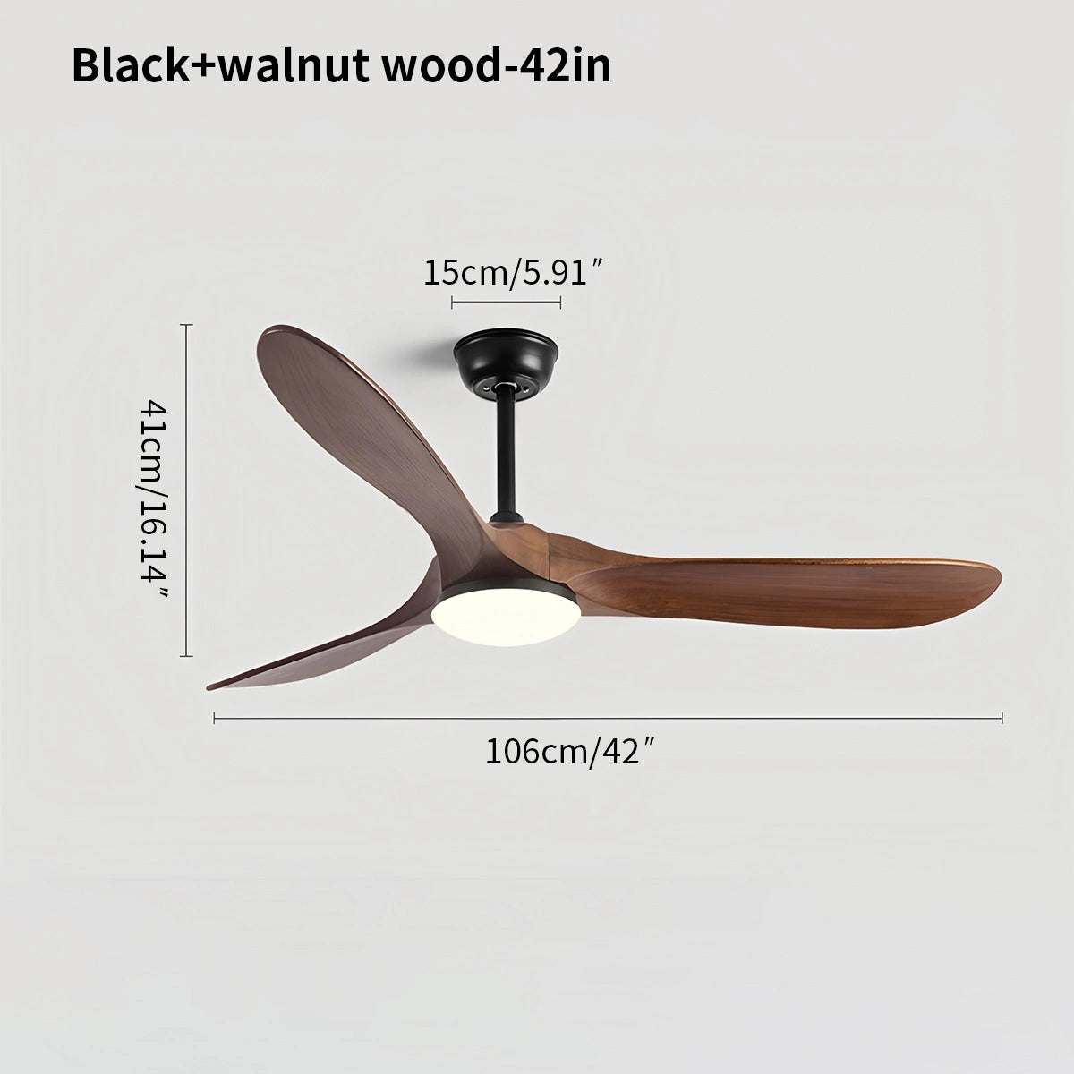 Antizer Nordic Solid Wood Ceiling Fan with Light
