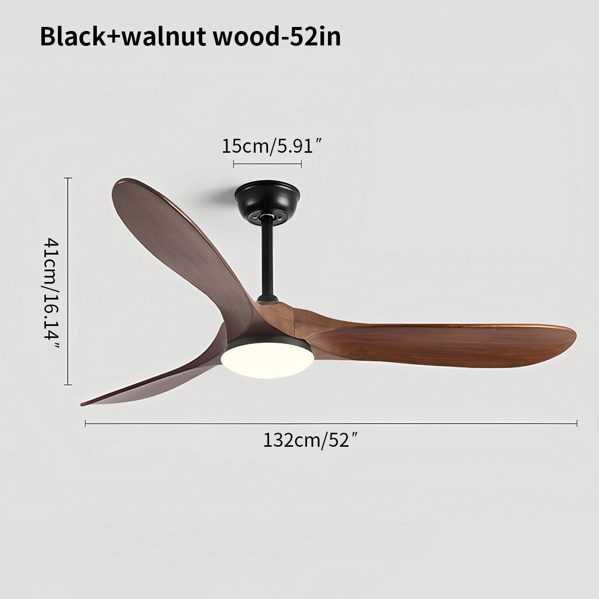 Antizer Nordic Solid Wood Ceiling Fan with Light