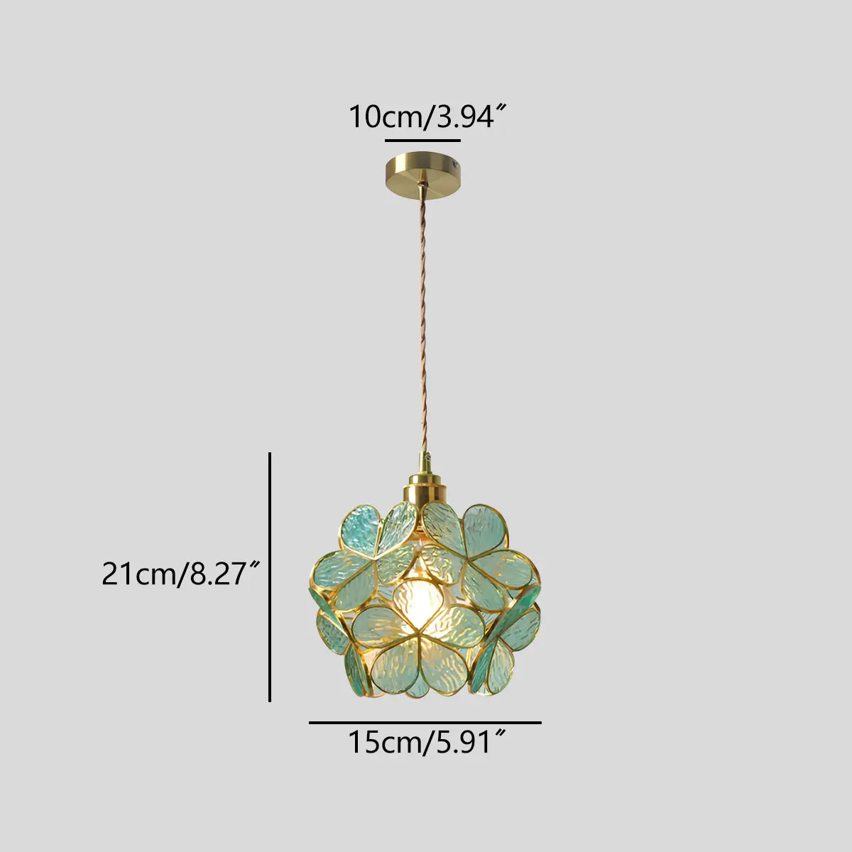 Antizer Cherry Blossom Stained Glass Pendant Light