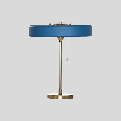 Antizer Mid-Century Round Table Lamp with Pull Chain